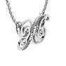 Letter X Diamond Initial Necklace In White Gold With 6 Diamonds Image-3