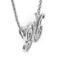 Letter X Diamond Initial Necklace In White Gold With 6 Diamonds Image-4
