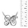 Letter X Diamond Initial Necklace In White Gold With 6 Diamonds Image-6