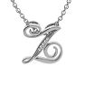 Letter Z Diamond Initial Necklace In White Gold With 6 Diamonds Image-1