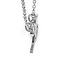 Letter Z Diamond Initial Necklace In White Gold With 6 Diamonds Image-5