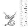 Letter Z Diamond Initial Necklace In White Gold With 6 Diamonds Image-6