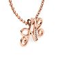 Letter A Diamond Initial Necklace In Rose Gold With 6 Diamonds Image-3