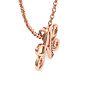 Letter A Diamond Initial Necklace In Rose Gold With 6 Diamonds Image-4
