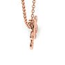 Letter A Diamond Initial Necklace In Rose Gold With 6 Diamonds Image-5