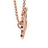 Letter B Diamond Initial Necklace In Rose Gold With 6 Diamonds Image-5