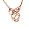 Letter C Diamond Initial Necklace In Rose Gold With 6 Diamonds Image-2