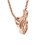 Letter C Diamond Initial Necklace In Rose Gold With 6 Diamonds Image-4