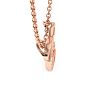Letter C Diamond Initial Necklace In Rose Gold With 6 Diamonds Image-5
