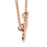 Letter F Diamond Initial Necklace In Rose Gold With 6 Diamonds Image-5