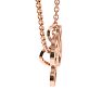 Letter H Diamond Initial Necklace In Rose Gold With 6 Diamonds Image-5