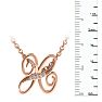 Letter H Diamond Initial Necklace In Rose Gold With 6 Diamonds Image-6