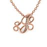 Letter J Diamond Initial Necklace In Rose Gold With 6 Diamonds Image-1