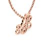 Letter J Diamond Initial Necklace In Rose Gold With 6 Diamonds Image-3