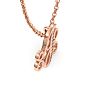 Letter J Diamond Initial Necklace In Rose Gold With 6 Diamonds Image-4