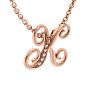 Letter K Diamond Initial Necklace In Rose Gold With 6 Diamonds Image-2