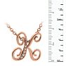 Letter K Diamond Initial Necklace In Rose Gold With 6 Diamonds Image-6