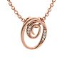 Letter O Diamond Initial Necklace In Rose Gold With 6 Diamonds Image-1