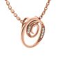 Letter O Diamond Initial Necklace In Rose Gold With 6 Diamonds Image-2