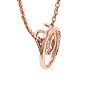 Letter O Diamond Initial Necklace In Rose Gold With 6 Diamonds Image-4