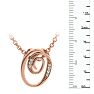 Letter O Diamond Initial Necklace In Rose Gold With 6 Diamonds Image-6