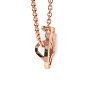 Letter Q Diamond Initial Necklace In Rose Gold With 6 Diamonds Image-5