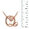 Letter Q Diamond Initial Necklace In Rose Gold With 6 Diamonds Image-6