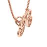 Letter R Diamond Initial Necklace In Rose Gold With 6 Diamonds Image-4