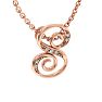 Letter S Diamond Initial Necklace In Rose Gold With 6 Diamonds Image-2