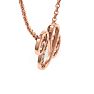 Letter U Diamond Initial Necklace In Rose Gold With 6 Diamonds Image-4