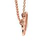 Letter U Diamond Initial Necklace In Rose Gold With 6 Diamonds Image-5