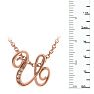 Letter U Diamond Initial Necklace In Rose Gold With 6 Diamonds Image-6