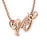 Letter W Diamond Initial Necklace In Rose Gold With 6 Diamonds Image-3