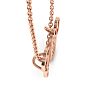 Letter W Diamond Initial Necklace In Rose Gold With 6 Diamonds Image-5