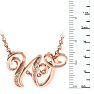 Letter W Diamond Initial Necklace In Rose Gold With 6 Diamonds Image-6