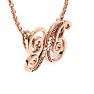 Letter X Diamond Initial Necklace In Rose Gold With 6 Diamonds Image-3