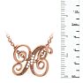 Letter X Diamond Initial Necklace In Rose Gold With 6 Diamonds Image-6