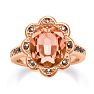 4ct Crystal Morganite and Marcasite Halo Ring Image-1