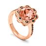 4ct Crystal Morganite and Marcasite Halo Ring Image-2