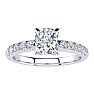 1 1/3 Carat Traditional Diamond Engagement Ring with 1 Carat Center Cushion Cut Solitaire In White Gold  Image-1