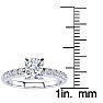 1 1/3 Carat Traditional Diamond Engagement Ring with 1 Carat Center Cushion Cut Solitaire In White Gold  Image-5