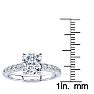 1 3/4 Carat Traditional Diamond Engagement Ring with 1 1/2 Carat Center Cushion Cut Solitaire In White Gold  Image-5