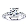2.30 Carat Traditional Diamond Engagement Ring with 2 Carat Center Cushion Cut Solitaire In White Gold
 Image-1