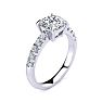 2.30 Carat Traditional Diamond Engagement Ring with 2 Carat Center Cushion Cut Solitaire In White Gold
 Image-2