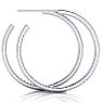 14K White Gold 1 Carat Diamond Three Quarter Hoop Earrings Image-2