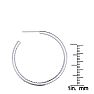 14K White Gold 1 Carat Diamond Three Quarter Hoop Earrings Image-4