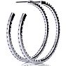 14K White Gold 2 Carat Diamond Three Quarter Hoop Earrings Image-2