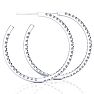 14K White Gold 2 Carat Diamond Three Quarter Hoop Earrings Image-3