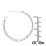 14K White Gold 2 Carat Diamond Three Quarter Hoop Earrings Image-4