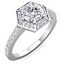 1 Carat Halo Diamond Engagement Ring In 14 Karat White Gold Image-2